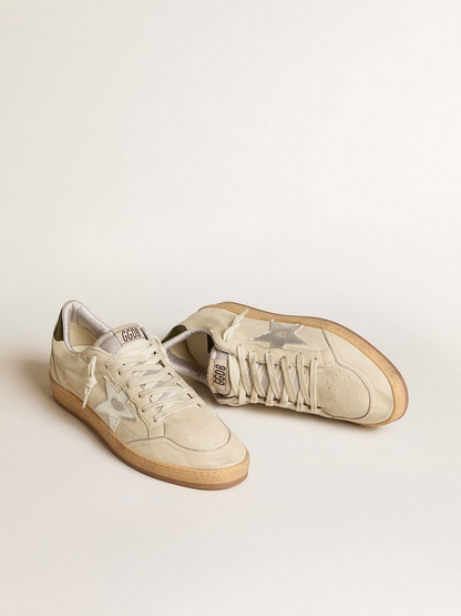 Baskets Golden Goose Ball Star – Crème et argent métallisé