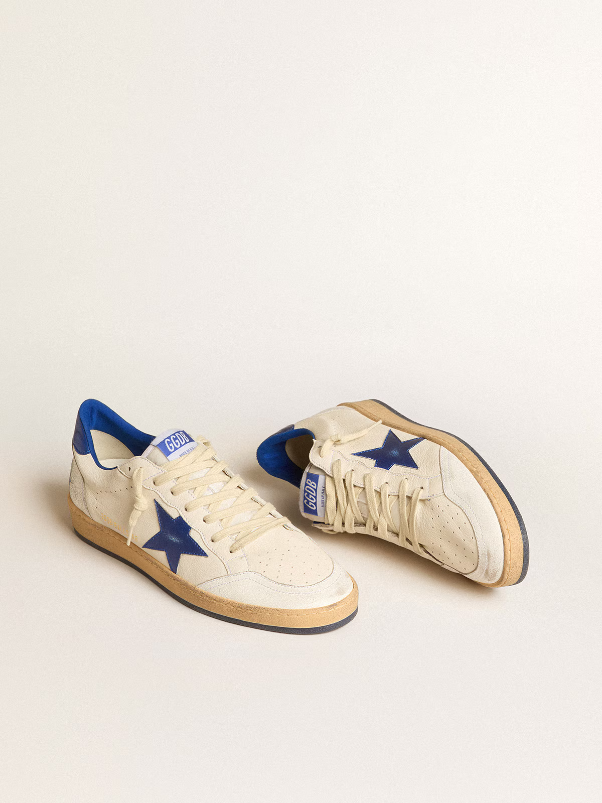 Baskets Golden Goose Ball Star – Crème et bleu roi