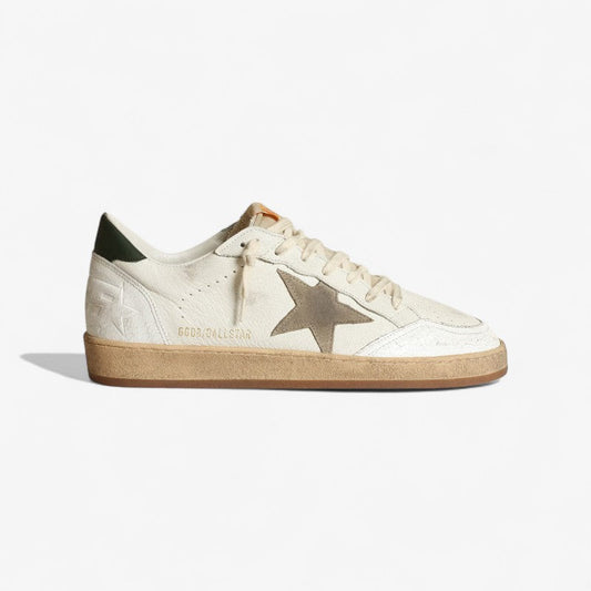 Golden Goose Ball Star – Olive Heel Tab & Suede Star