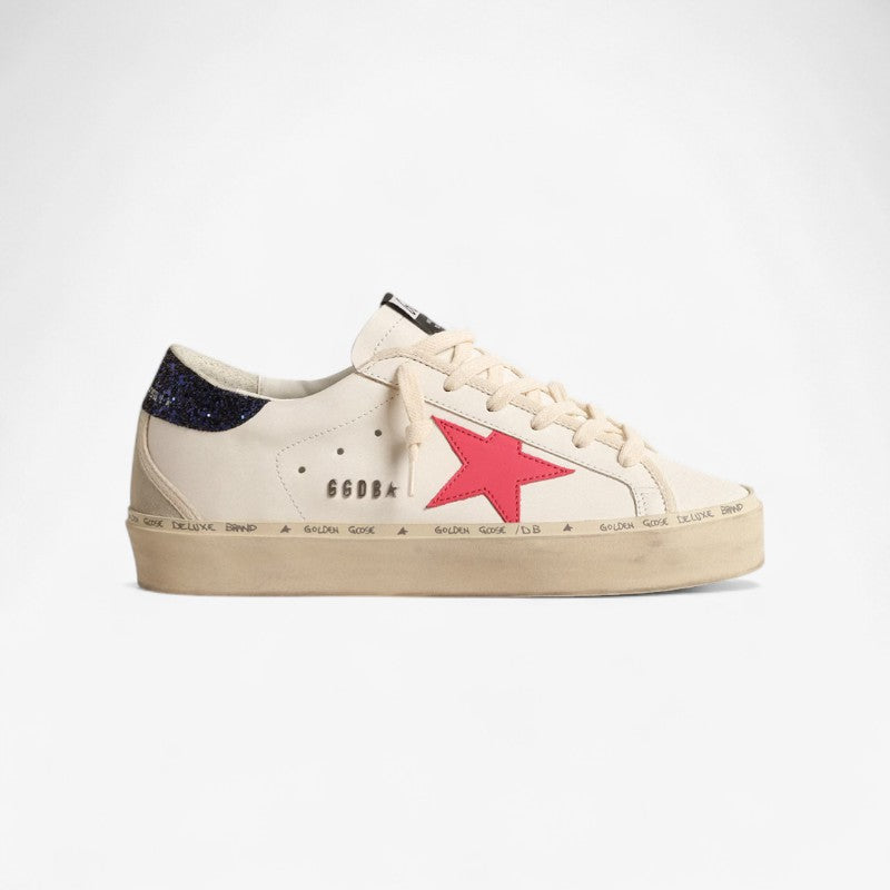 Baskets montantes Golden Goose Hi Star – Étoile rouge et talon pailleté