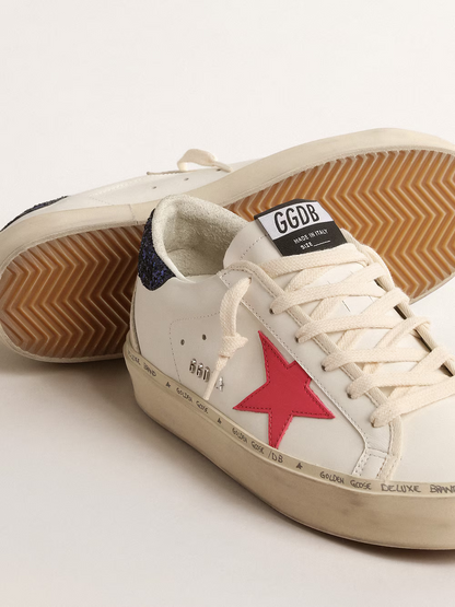 Baskets montantes Golden Goose Hi Star – Étoile rouge et talon pailleté
