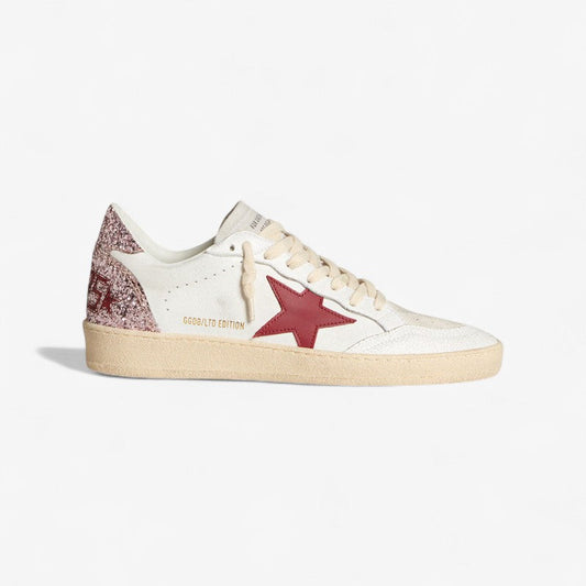 Golden Goose LTD Edition Sneaker – White/Red with Glitter Heel