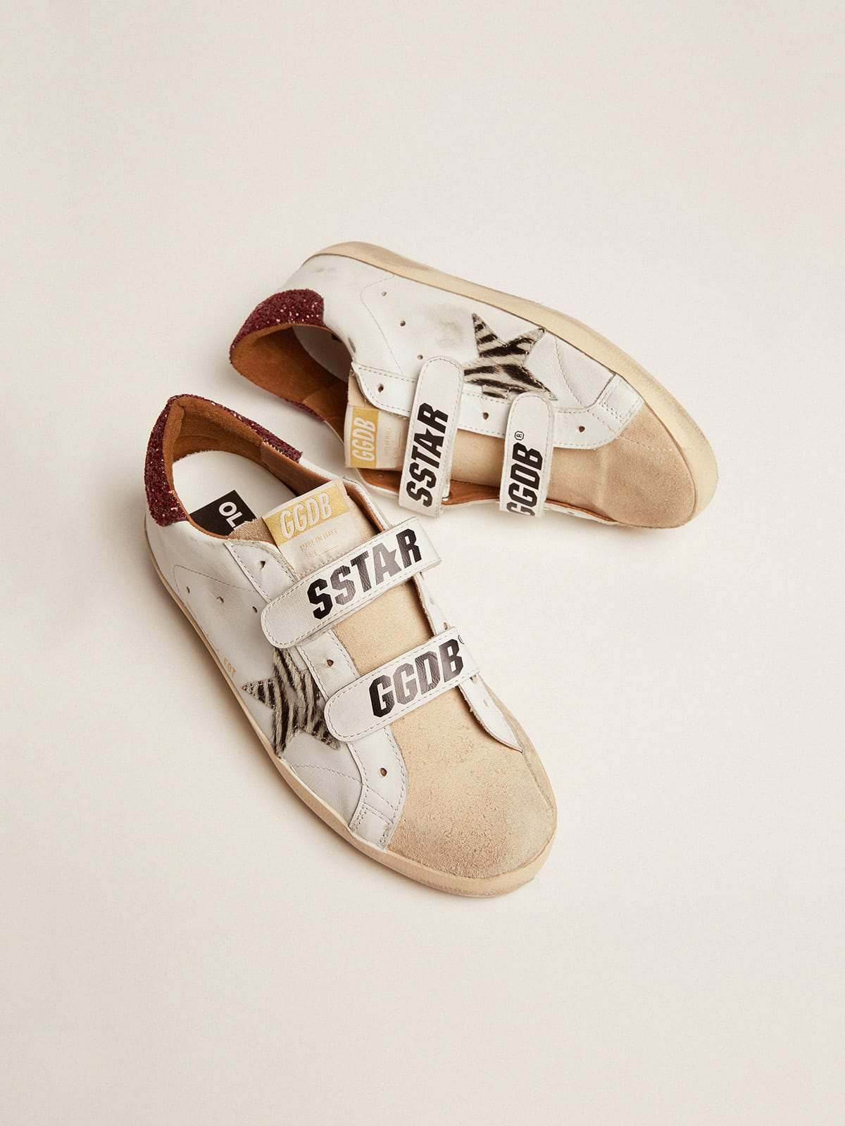Golden Goose Old School Zebra Glitter Sneaker