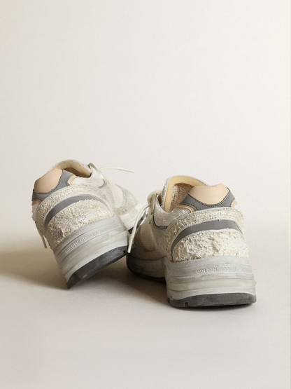 Golden Goose Running Sole Sneaker in White with Distressed Details