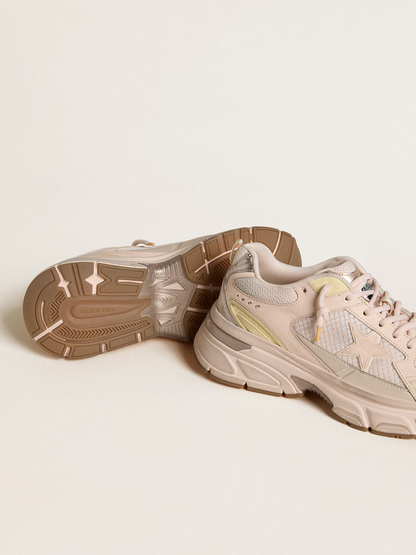 Semelle de course Golden Goose – Maille rose poudré