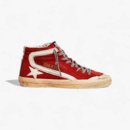 Baskets montantes Golden Goose Slide en toile rouge