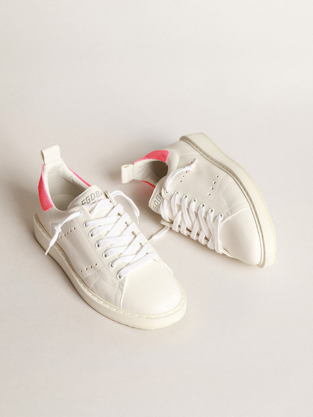 Golden Goose Starter Sneaker – White & Pink Heel Tab