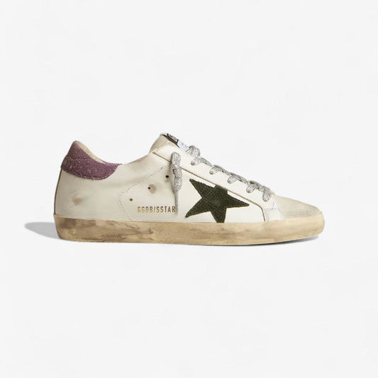 Golden Goose Super-Star Olive Python Sneaker