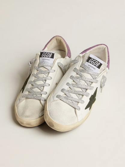 Golden Goose Super-Star Olive Python Sneaker