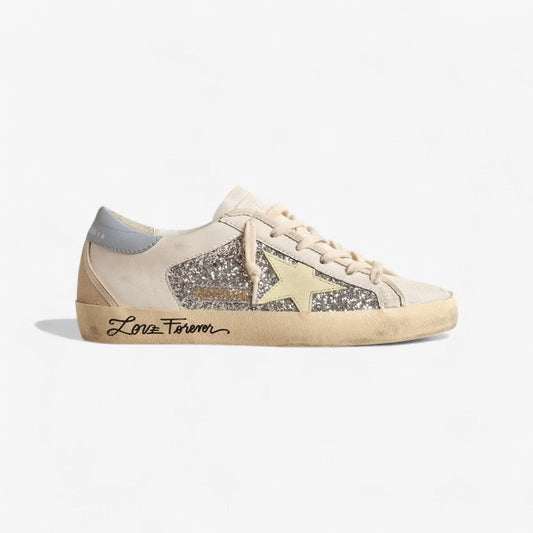 Golden Goose Super-Star “Love Forever” Glitter Sneaker