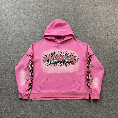 HELLSTAR BRAINWASHED WITHOUT BRAIN HOODIE PINK