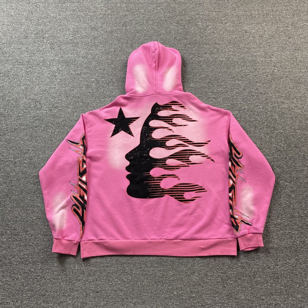 HELLSTAR BRAINWASHED WITHOUT BRAIN HOODIE PINK