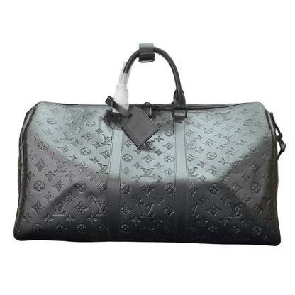 LOUIS VUITTON KEEPBALL 50 BLACK LEATHER TRAVEL BAG