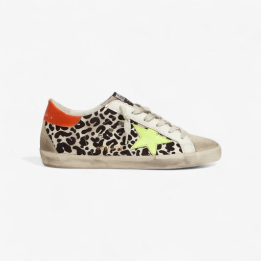 Leopard-print And Neon Super-star Sneakers