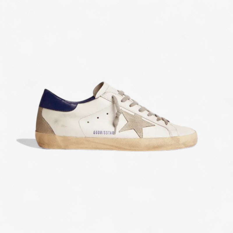 Men’s Super-star Sneakers With Suede Star And Blue Heel Tab