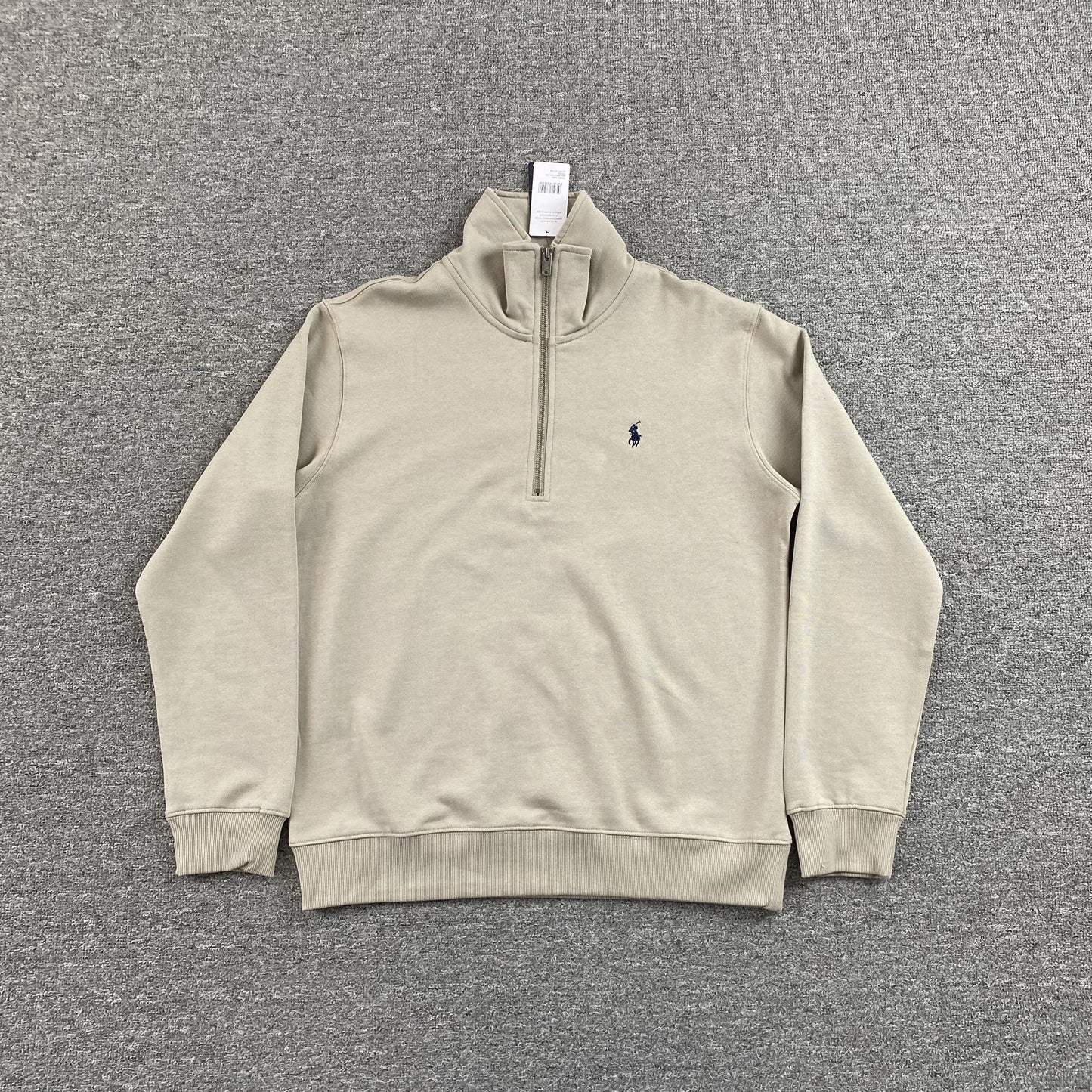 POLO RALPH LAUREN QUARTER ZIP SWEATSHIRT BEIGE