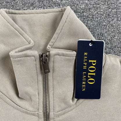 POLO RALPH LAUREN QUARTER ZIP SWEATSHIRT BEIGE