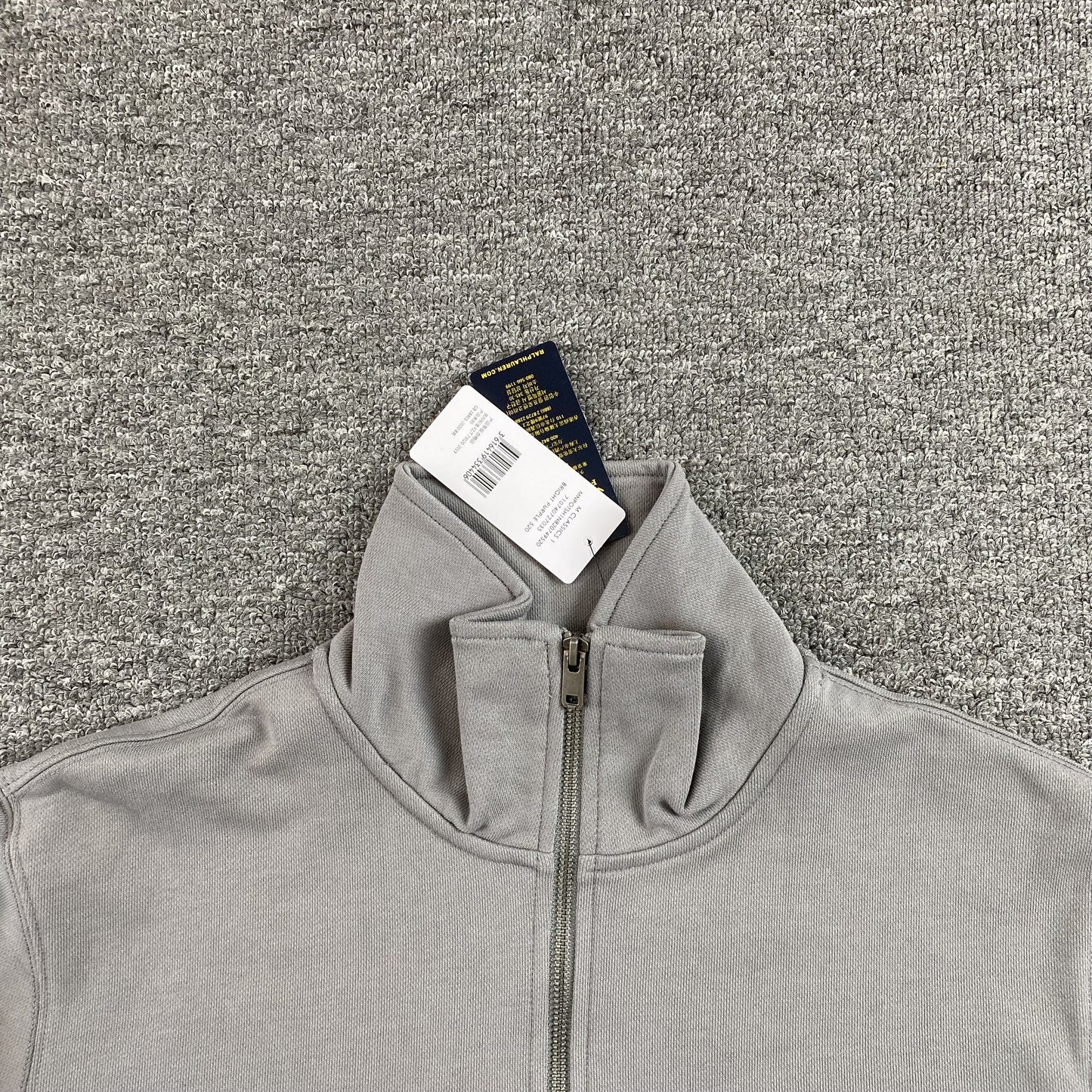 POLO RALPH LAUREN QUARTER ZIP SWEATSHIRT GREY