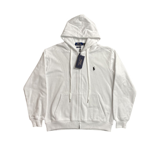 POLO RALPH LAUREN ZIP-UP HOODIE WHITE