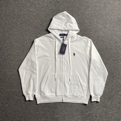 POLO RALPH LAUREN ZIP-UP HOODIE WHITE