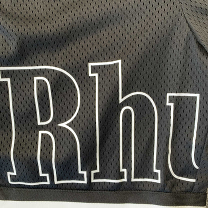 RHUDE COURT LOGO SHORTS BLACK/WHITE