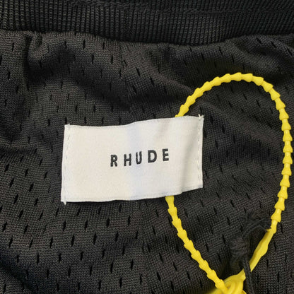 RHUDE COURT LOGO SHORTS BLACK/WHITE