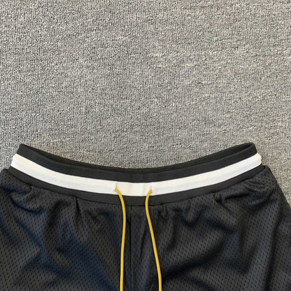 RHUDE COURT LOGO SHORTS BLACK/WHITE