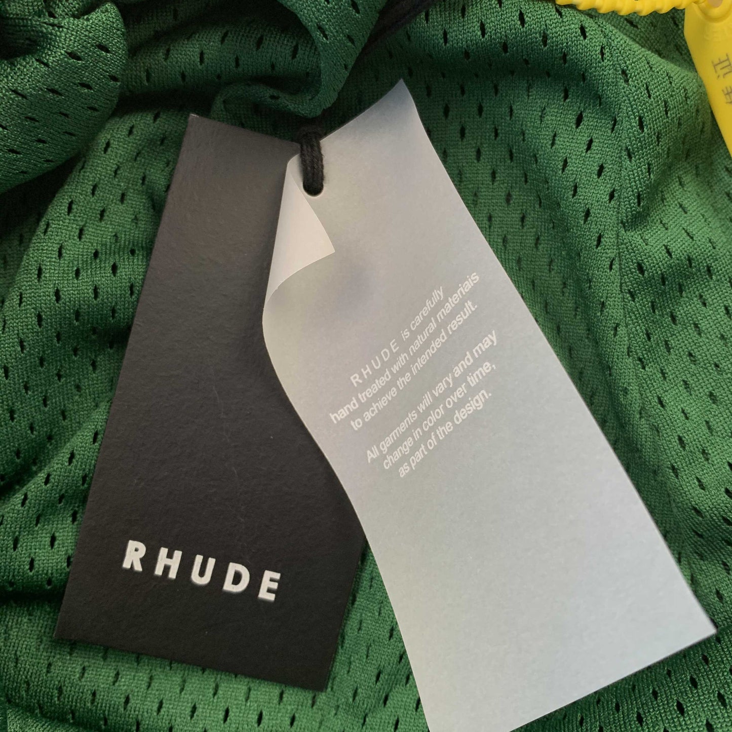 RHUDE COURT LOGO SHORTS GREEN