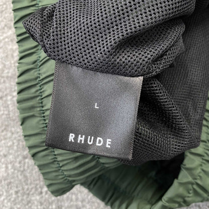 RHUDE RH LOGO SHORTS GREEN