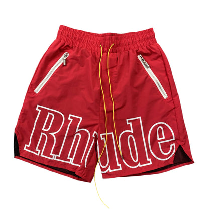 RHUDE RH LOGO SHORTS RED