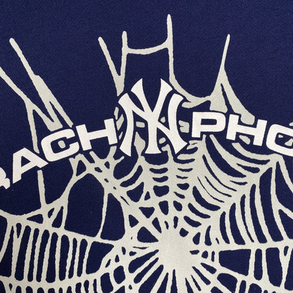 SP5DER ARACH NY PHOBIA SWEAT À CAPUCHE MARINE