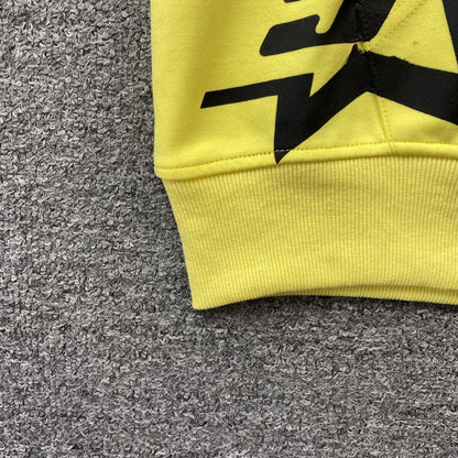 SP5DER DOUBLE LAYER 5 STAR ZIP HOODIE YELLOW