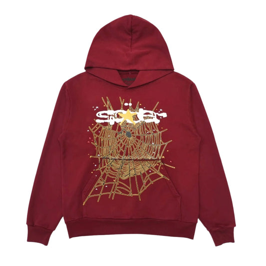 SP5DER LOGO HOODIE MAROON