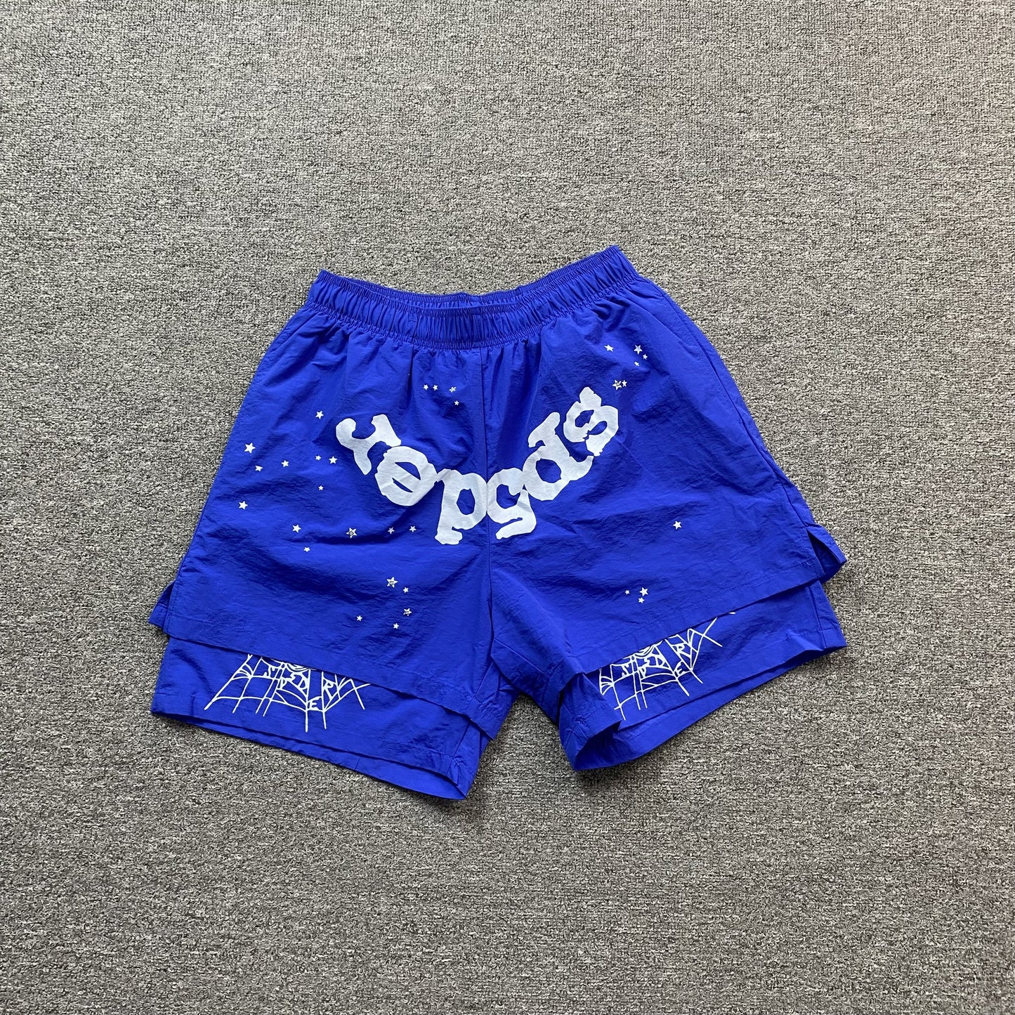 SP5DER OG WEB DOUBLE LAYER SHORT BLUE