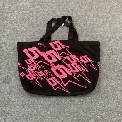 SP5DER OVERSIZED TOTE BAG BLACK