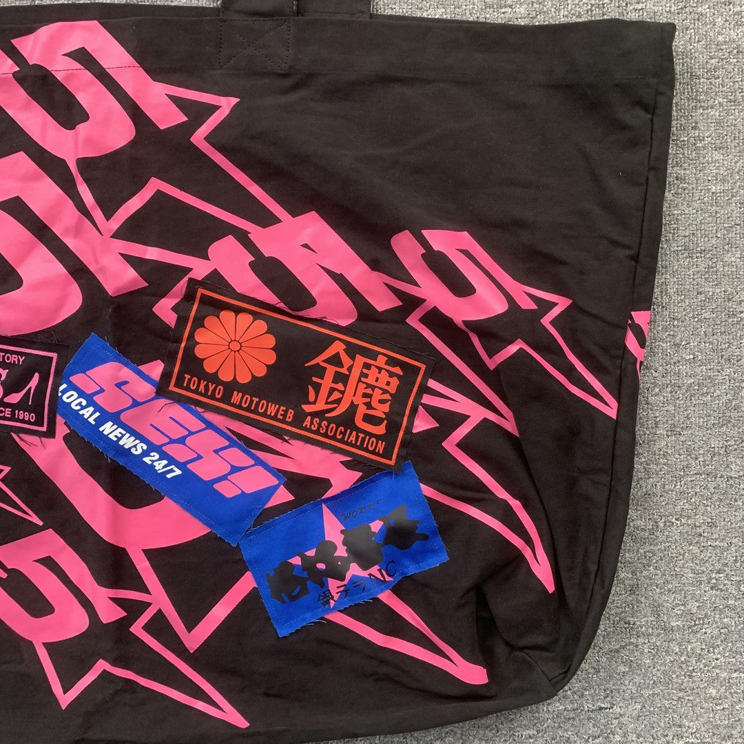 SP5DER OVERSIZED TOTE BAG BLACK