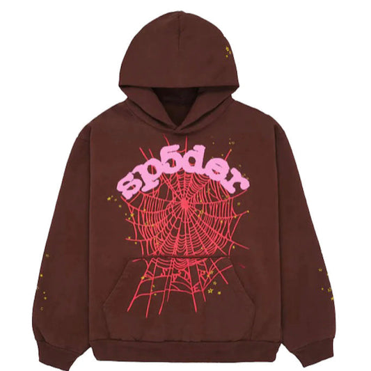 SP5DER WEB HOODIE BROWN