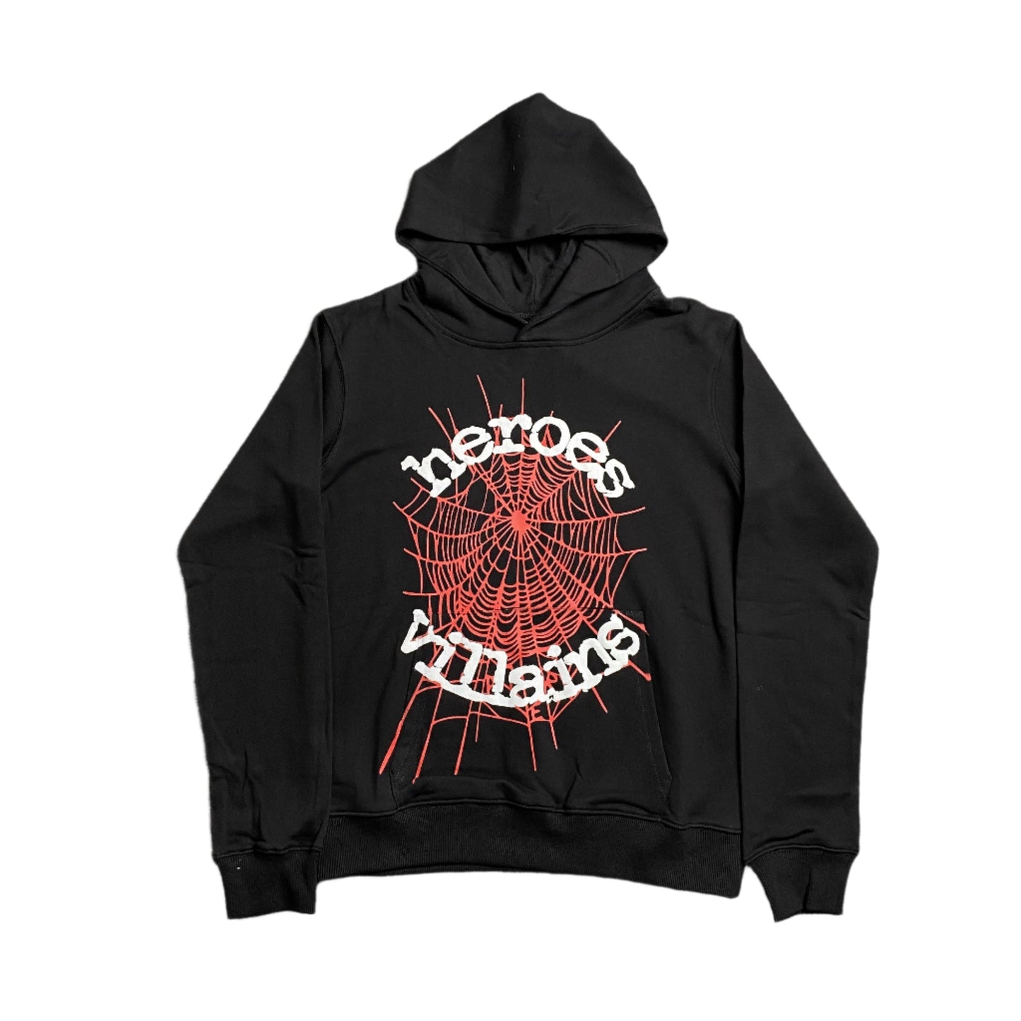 SP5DER x METRO BOOMIN HEROS AND VILLAINS HOODIE BLACK