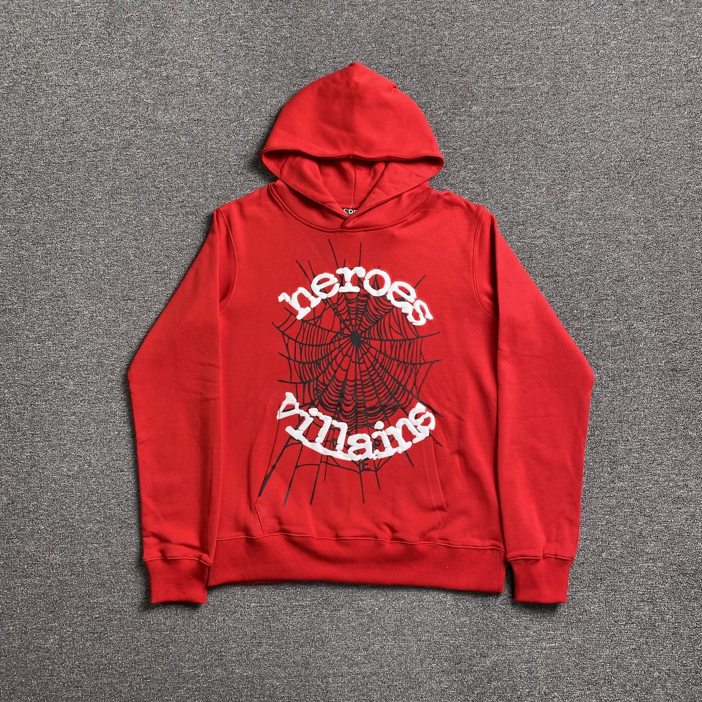 SP5DER x METRO BOOMIN HEROS AND VILLAINS HOODIE RED