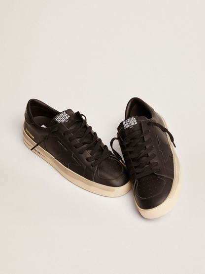 Stardan Sneakers In Total Black Leather With Vintage Finish