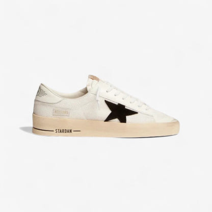 Stardan Sneakers In White Mesh With Black Suede Star And White Leather Heel Tab