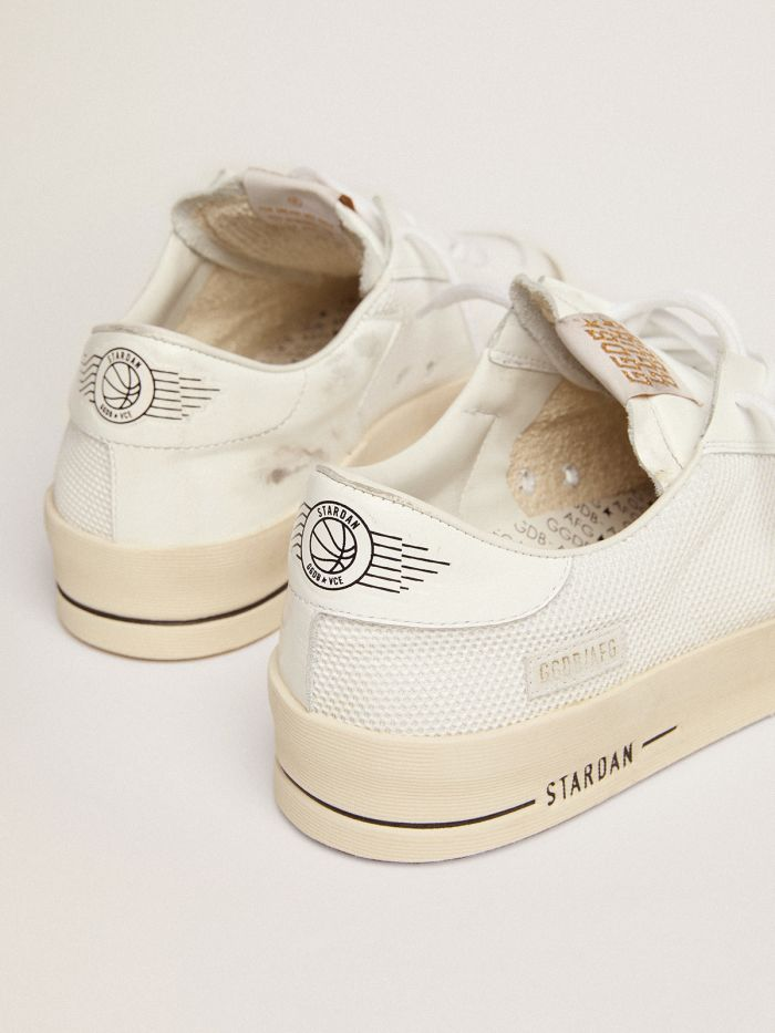 Stardan Sneakers In White Mesh With Black Suede Star And White Leather Heel Tab