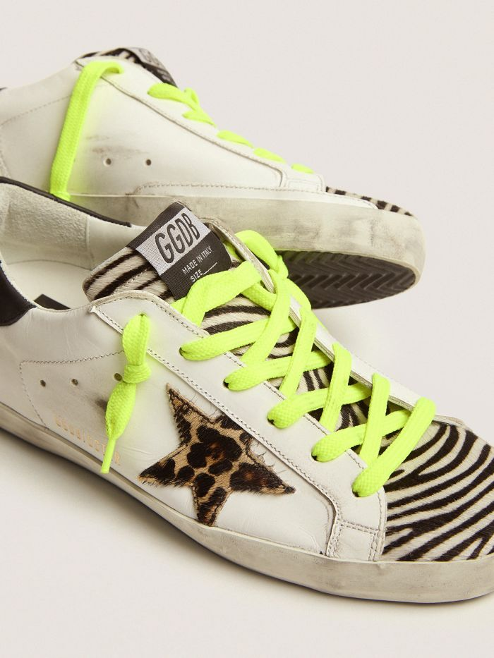 Super-star Ltd Sneakers With Animal-print Pony Skin Tongue And Star