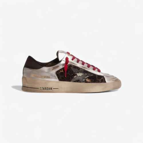 Women's Limited Edition Lab Silver And Animal-print Stardan Sneakers