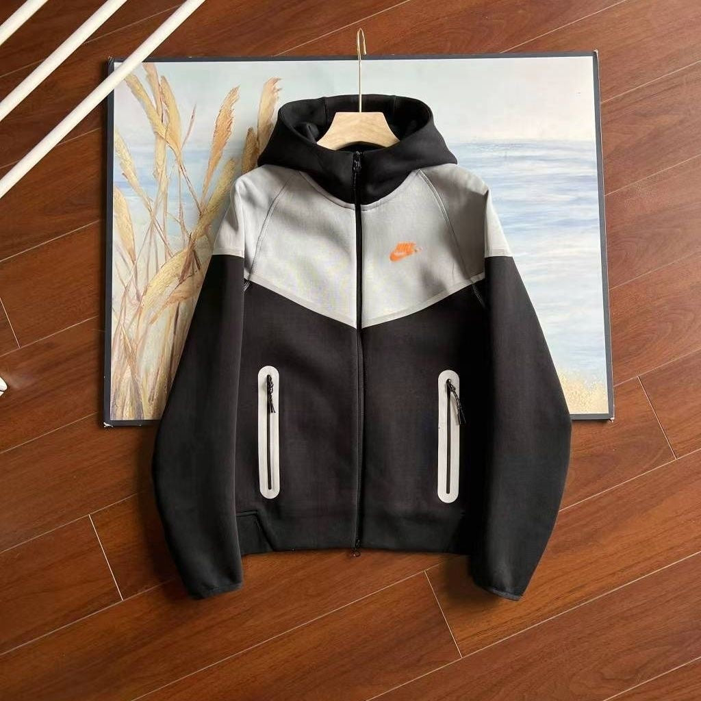 Sweat à capuche Nike Tech Fleece bleu et blanc