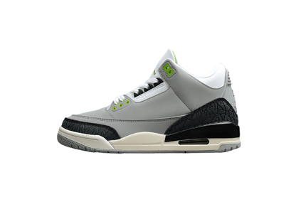 AIR JORDAN 3 RETRO CHLOROPHYLL GRIS FUMÉ CLAIR/CHLOROPHYLL/NOIR-BLANC-VOILE