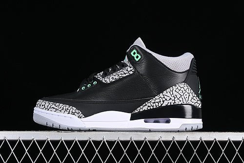 AIR JORDAN 3 RETRO GREEN GLOW NOIR/VERT LUMINEUX/GRIS LOUP/BLANC 