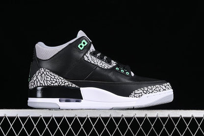 AIR JORDAN 3 RETRO GREEN GLOW NOIR/VERT LUMINEUX/GRIS LOUP/BLANC 
