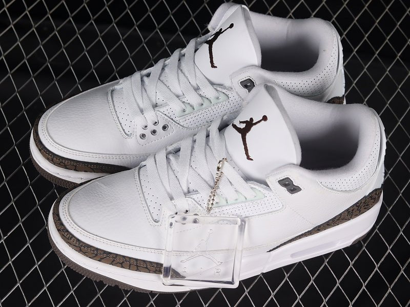 AIR JORDAN 3 RETRO MOCHA BLANC/CHROME-MOCHA FONCÉ