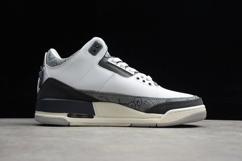 AIR JORDAN 3 BLANC/NOIR/GRIS 